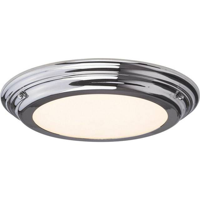 1 Bulb Flush Light Low Ceiling Polished Chrome LED 25W Bulb