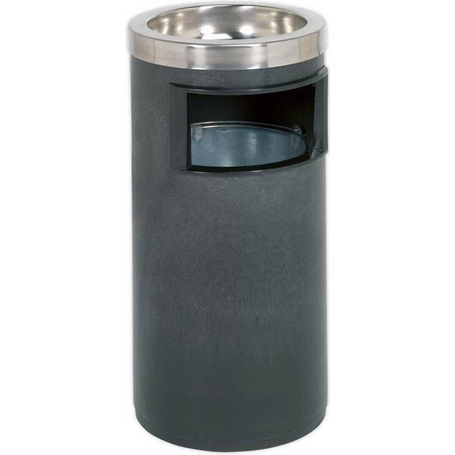 8 Litre Cigarette Ashtray and Litter Bin - Aluminium Lid - Metal Inner Liner