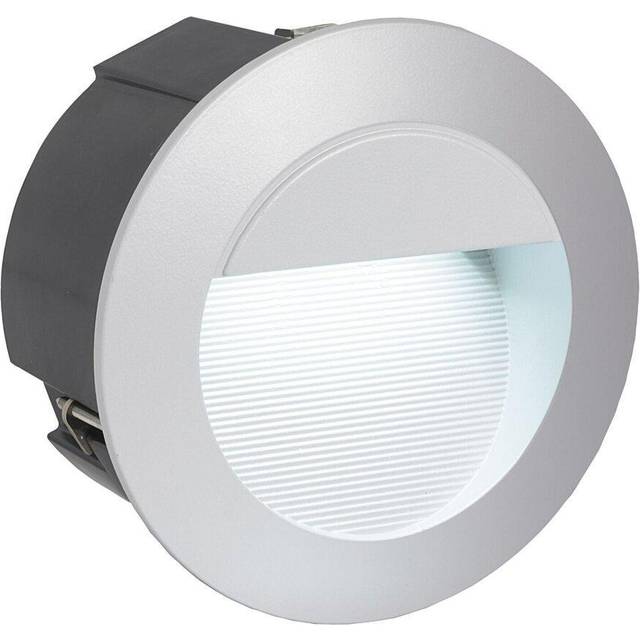 IP65 Recessed Outdoor Wall Light Silver Cast Aluminium 2.5W Built in LED