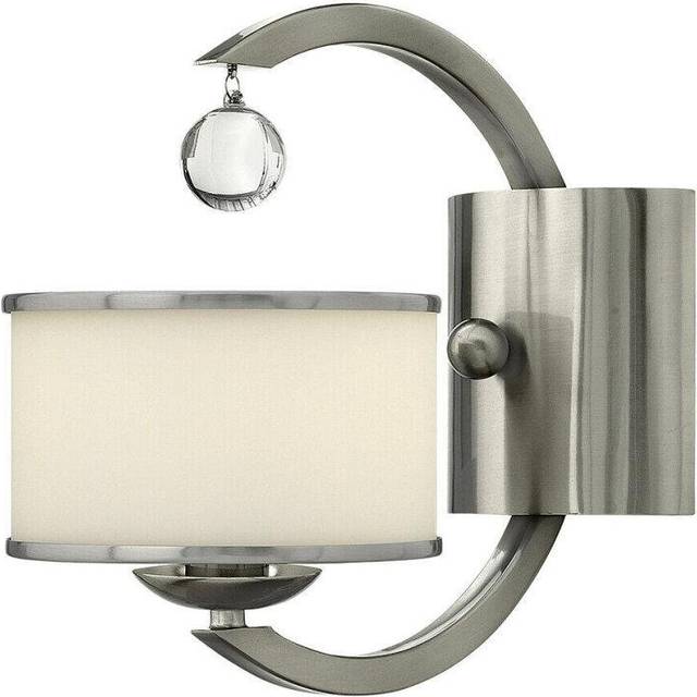 Wall Light Etched Opal Glass Shade Hanging Crystal Ball Nickel LED E14 60W