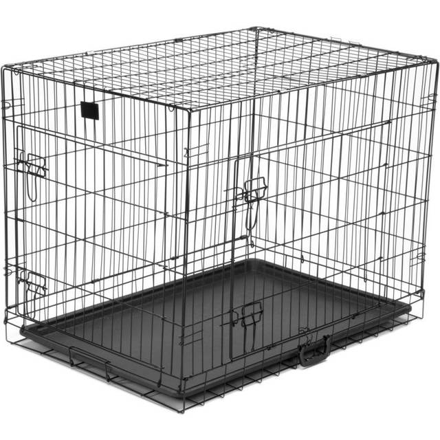 KCT 36â Large Metal Pet Crate With Floor Foldable Dog Cage Heavy Duty Training Folding for Puppies Puppy Cat Indoor Outdoor Lockable Travel Carrier