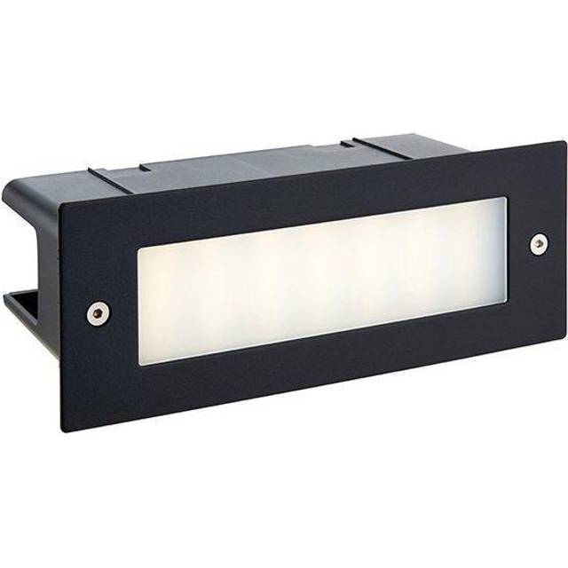 Saxby Lighting Seina - Integrated LED Outdoor Recessed Wall Light Textured Black, Frosted IP44 - 78638