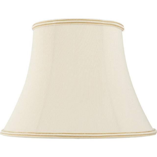 "16"" Bowed Oval Handmade Lamp Shade Cream Fabric Classic Table Light Bulb Cover"