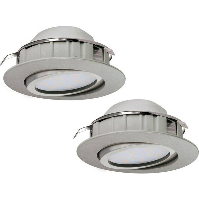 2 PACK Wall / Ceiling Flush Downlight Satin Nickel Plastic 6W Built in LED