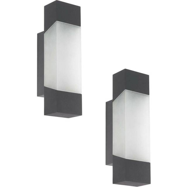 2 PACK IP44 Outdoor Wall Light Anthracite Porch Accent Lamp 4.8W Built in LED