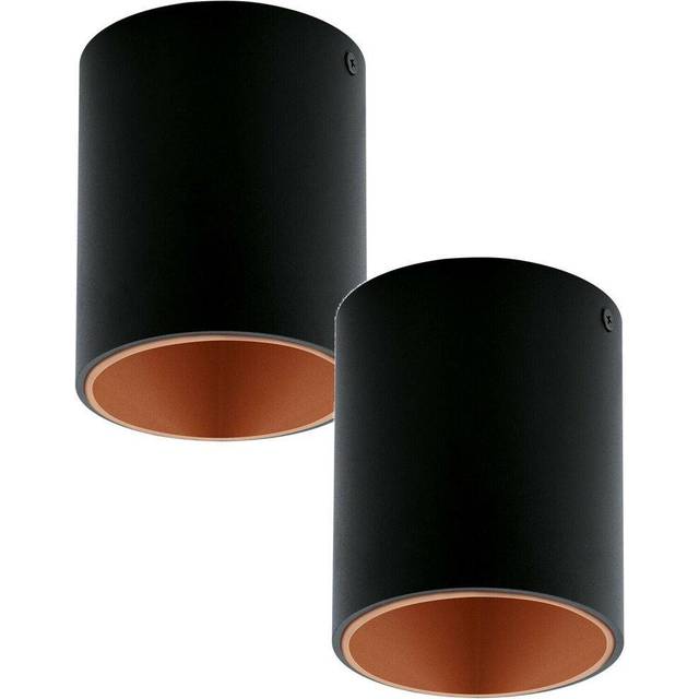 2 PACK Wall / Ceiling Light Black & Copper Round Downlight 3.3W Built in LED