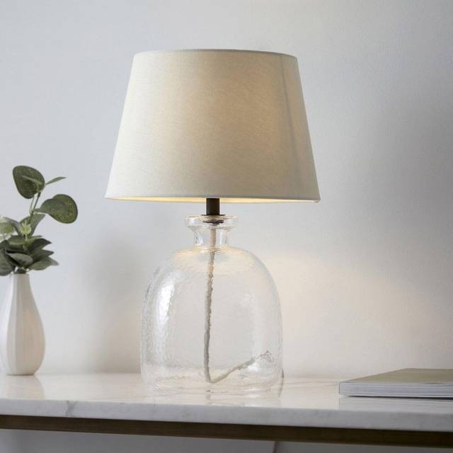 Endon 106275 Lyra And Cici 1 Light Table Lamp Clear Textured Glass And