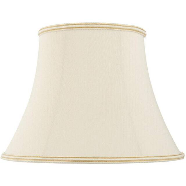 "20"" Bowed Oval Handmade Lamp Shade Cream Fabric Classic Table Light Bulb Cover"
