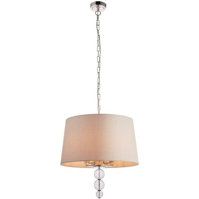 Ceiling Pendant Light Polished Nickel Plate & Marble Silk 4 x 40W E14