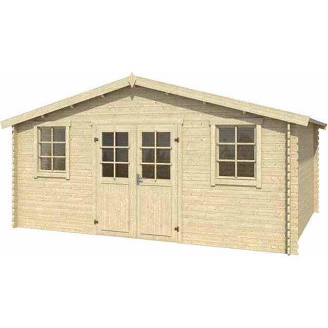 Lasita Udo 300 - 16 x 10 Ft. Apex Roof Summerhouse With Single Glazing (28mm) - UDO 300 Natural Wood