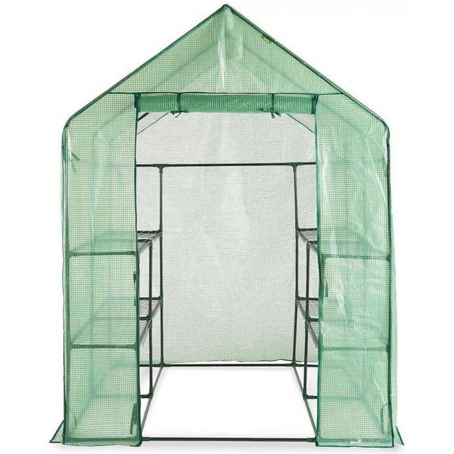 Vonhaus Deep Walk In Greenhouse, Green