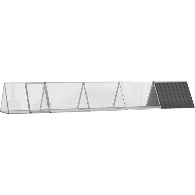 Kaninbur antracit 504,5x80,5x71 cm galvaniserat stål