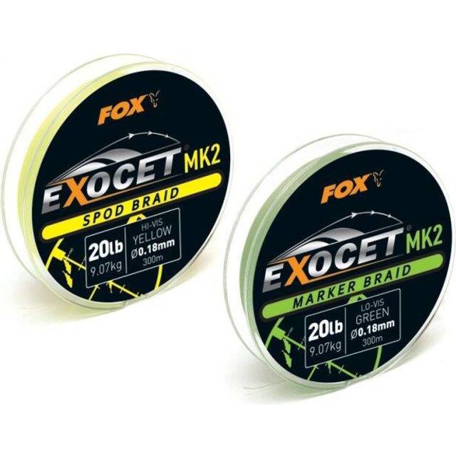 Fox splietan nra exocet mk2 spod braid 300 m yellow - priemer 0,18 mm / nosnos 9,07 kg
