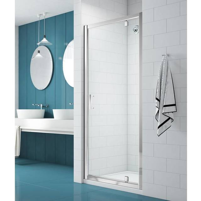 Merlyn NIX Pivot Shower Enclosure Door 760mm in Chrome Toughened Safety Glass
