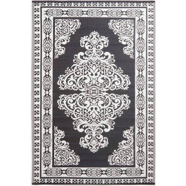 Homescapes Black and White Motif Design Reversible Outdoor Garden Rug