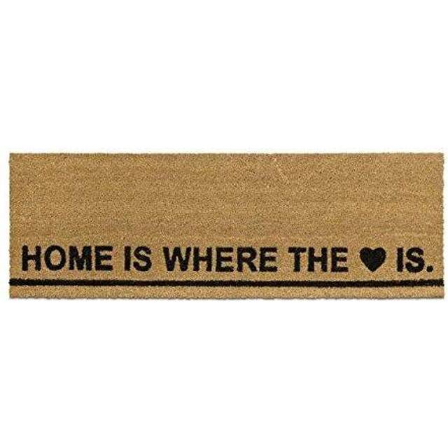 "Relaxdays Extra-Long Coir Doormat 40 x 120 cm""Home is Where the Heart is"" Welcome Mat for Indoors and Outdoors, Anti-Slip Coconut Fibre Floor Mat,"