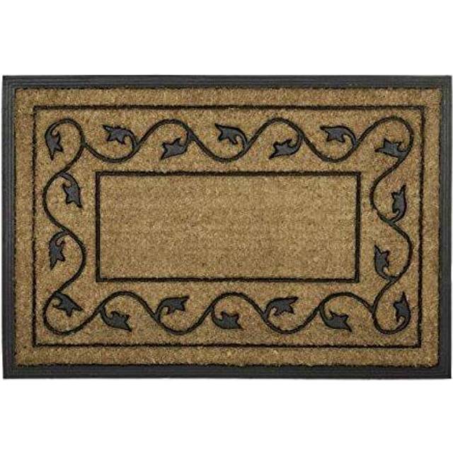 Relaxdays Rectangular Doormat with Decorative Pattern, Brown/Black, 2 x 90 x 60 cm, Large