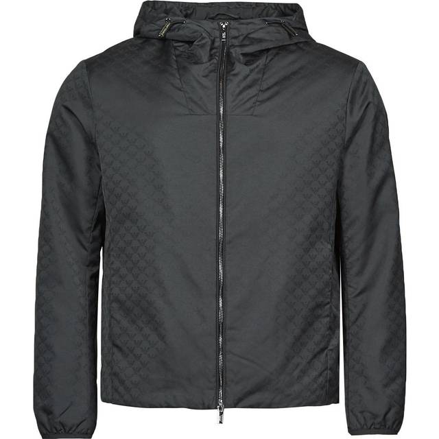 EMPORIO ARMANI Men's All-Over Print Rain Jacket - Black