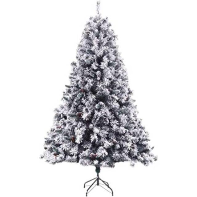 (6ft) EVRE Snow Flock Christmas Tree Pine Cone & Berries