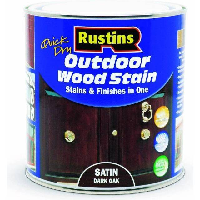 Rustins Quick Dry Outdoor Wood Stain 1L in Dark Oak