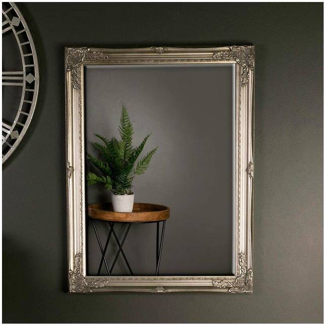Large Ornate Champagne Gold Wall Mirror 82cm x 62cm Material: Mirrors