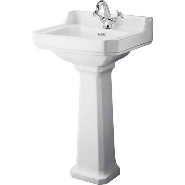 Old London Richmond Basin and Full Pedestal | White | Ceramic | 500mm