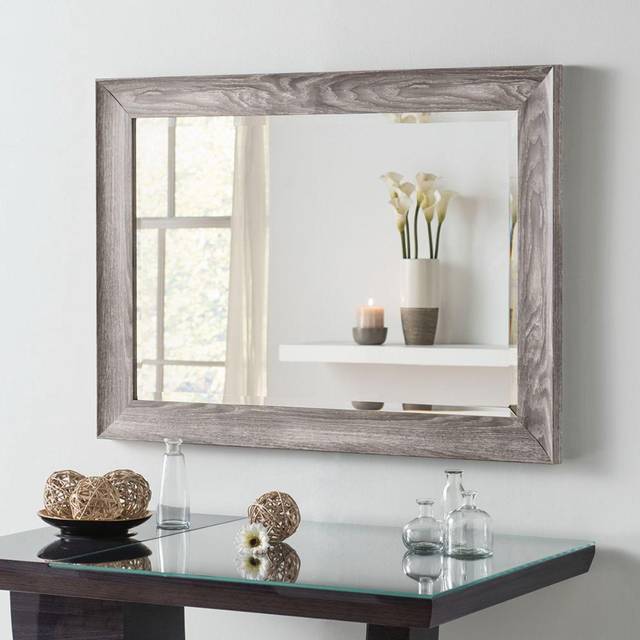 Yearn Mirrors Yearn Rustic Light Grey Framed Mirror 60.9 x 76.2Cms, Grey