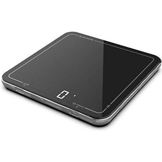 Salter Cook Pro Bluetooth Kitchen Scale - Connect Phone to Salter Cook App & Follow Interactive Recipes, Ultra Slim Glass Platform, Large Di
