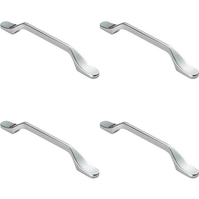 4x Straight Slimline Cupboard Pull Handle 160mm Fixing Centres Polished Chrome