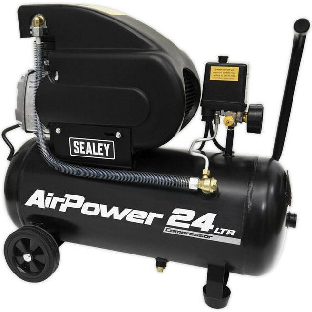 24L Direct Drive Air Compressor -  2hp Heavy Duty Induction Motor - Twin Gauge