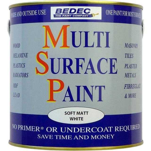 Bedec White Matt Multi Surface Paint 2.5L - BEDEC Paint