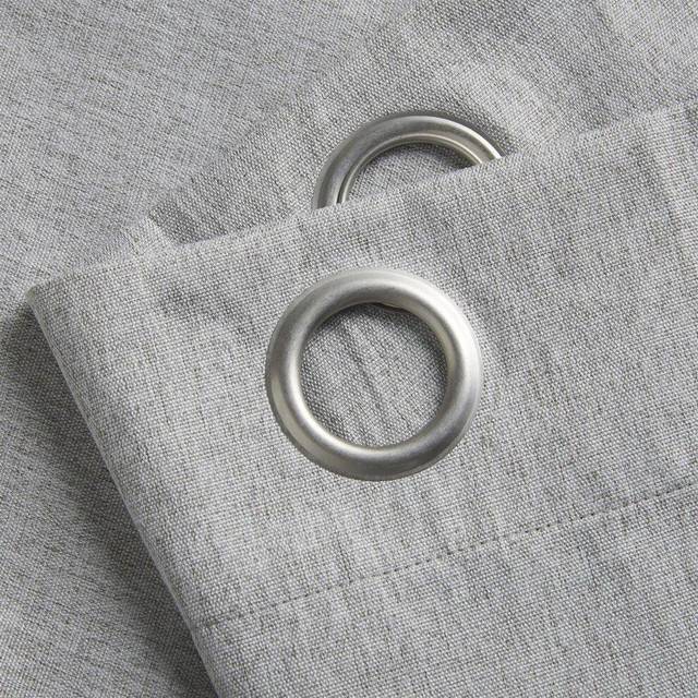 Essential Living Linen Look Eyelet Ring Top Blackout Curtains Slate 229cm x 183cm, Grey