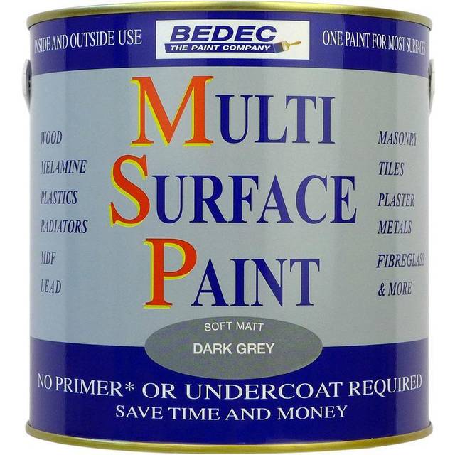 Bedec Dark Grey Matt Multi Surface Paint 2.5L - BEDEC Paint