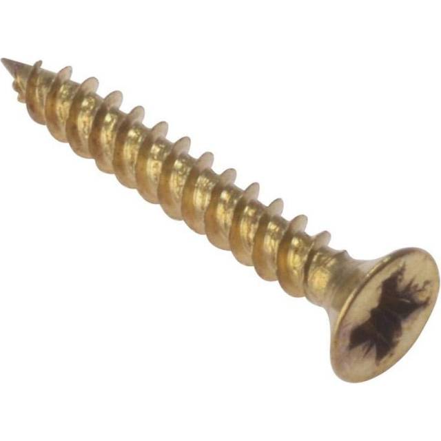 ForgeFix CSK344EB Gen Purpose PZ Screw CSK TT Elec Brass 3/4x4 Box 200
