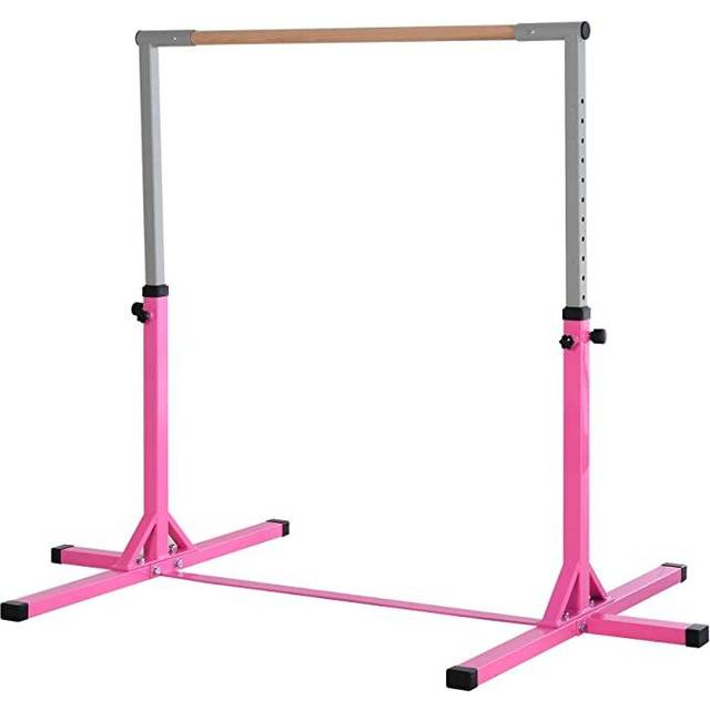 HOMCOM Adjustable Kids Gymnastics Bar Horizontal Training Steel Frame Purple | TJ Hughes