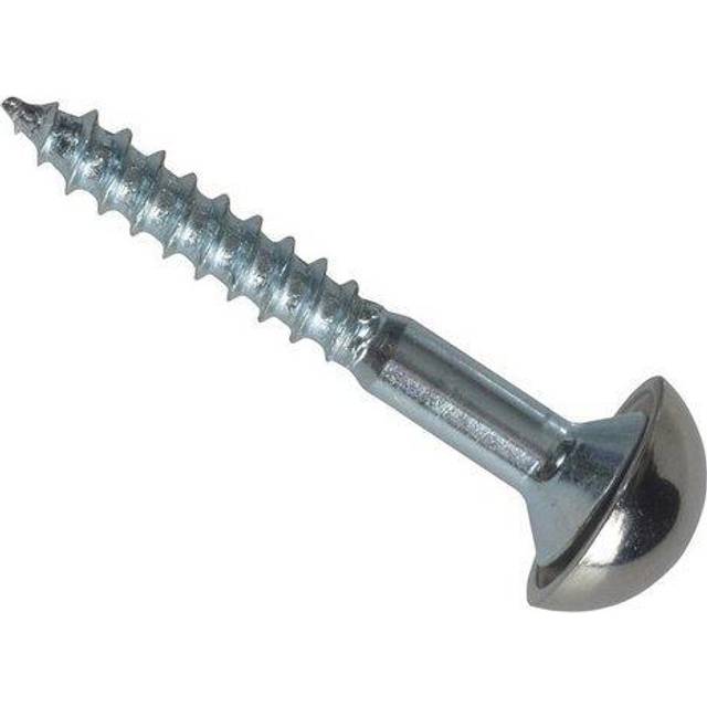 Forge FPMS1128 Mirror Screw Chrome Domed Top Slotted ZP 1.1 / 2in x 8 Forge Pack of 8