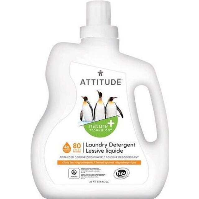 Attitude Liquid Laundry Detergent 2X Concentrated 80 Loads Citrus Zest 67.6 fl oz