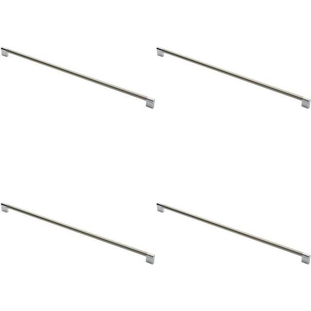 4x Keyhole Bar Pull Handle 588 x 14mm 576mm Fixing Centres Satin Nickel & Chrome