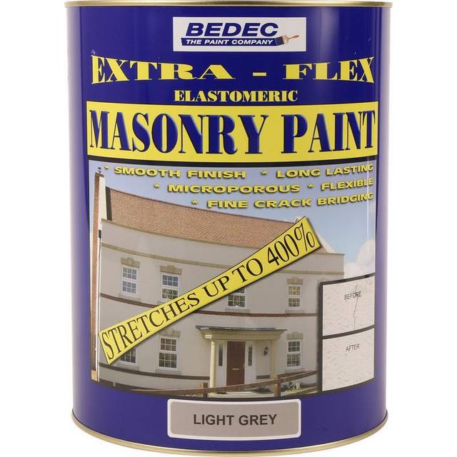 Bedec Extra Flex Masonry Paint - Light Grey - 5 Litres