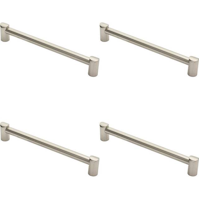4x Round Tube Pull Handle 244 x 16mm 224mm Fixing Centres Satin Nickel