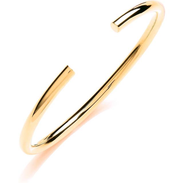 Jewelco London Ladies Yellow Gold-Plated Sterling Silver Round Tube Flexi Torque Bangle Bracelet 4mm - GVG179GOLD