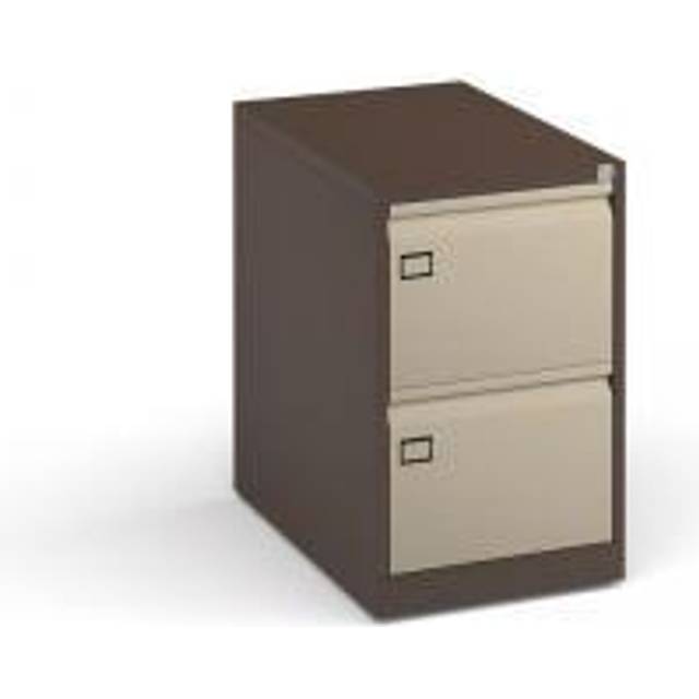 2 Drawer Universal Executive Filing Cabinet 711mm High - Coffee/Cream