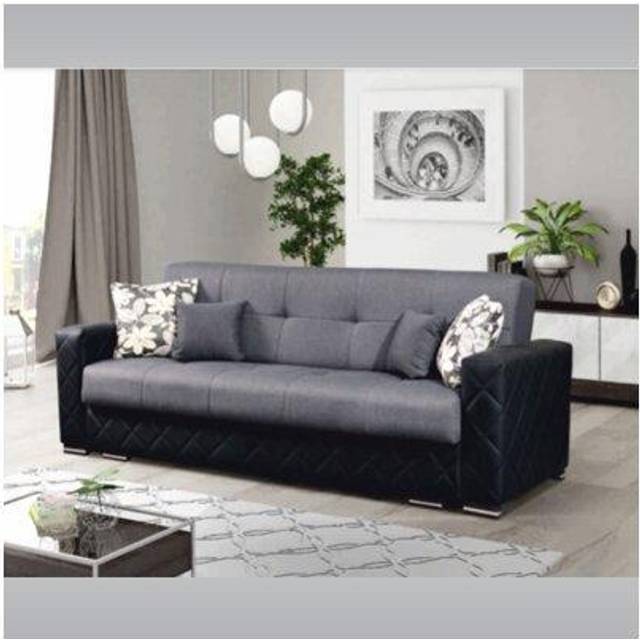 (2 Seater) Chicago 3+2 Seater Ottoman Storage Fabric Sofa Bed