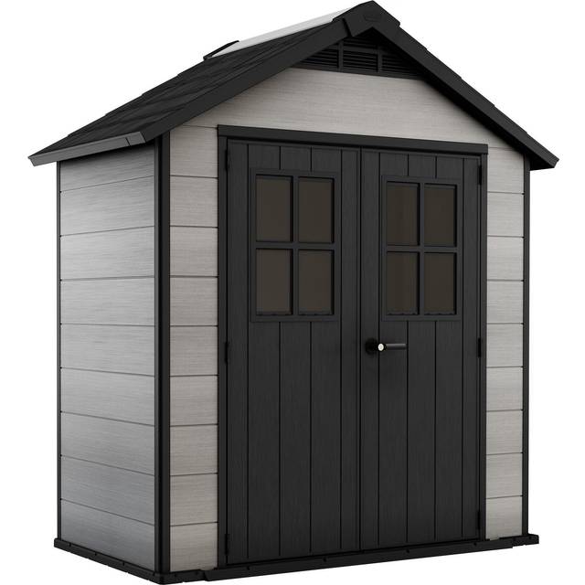 Keter Oakland 7' 6'' x 4' Shed - Grey, Grey