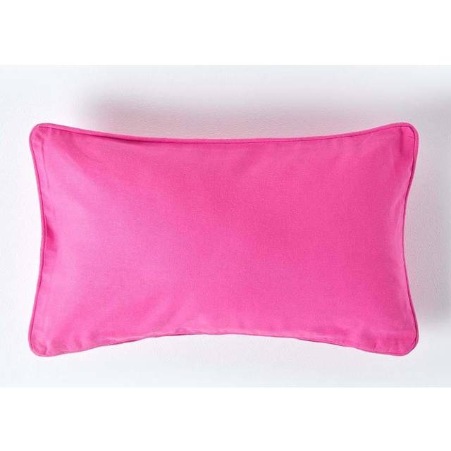 Homescapes Cotton Plain Cerise Rectangular Cushion Cover, 30 x 50 cm - Pink