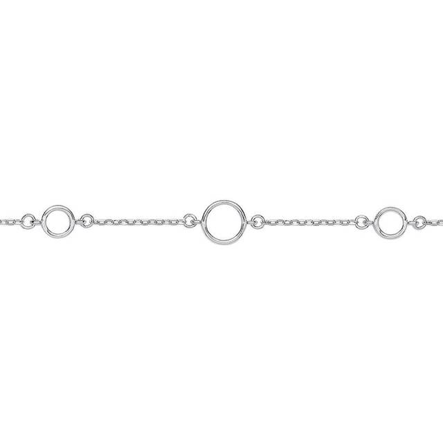 Jewelco London Ladies Sterling Silver Rings Per Inch Charm Bracelet 7mm - GVB440