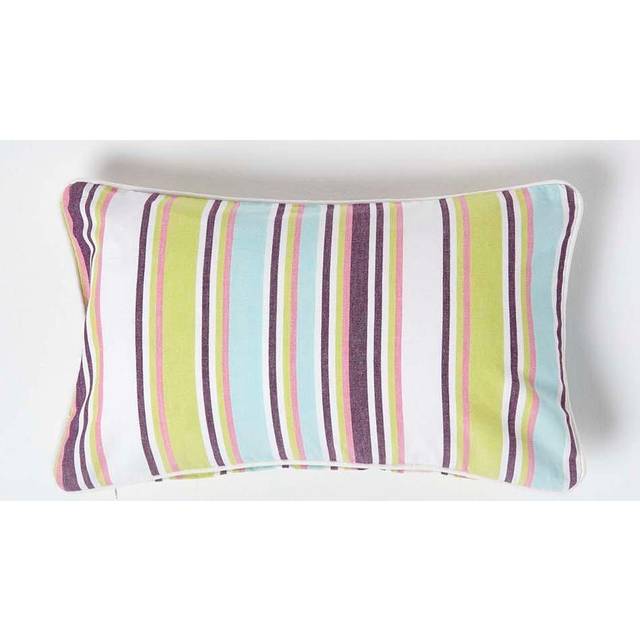 Cotton Osaka Green Stripe Rectangular Cushion Cover, 30 x 50 cm