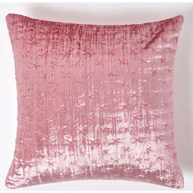 Blush Pink Crushed Velvet Cushion Cover Luxury Soft Touch 40 x 40 cm