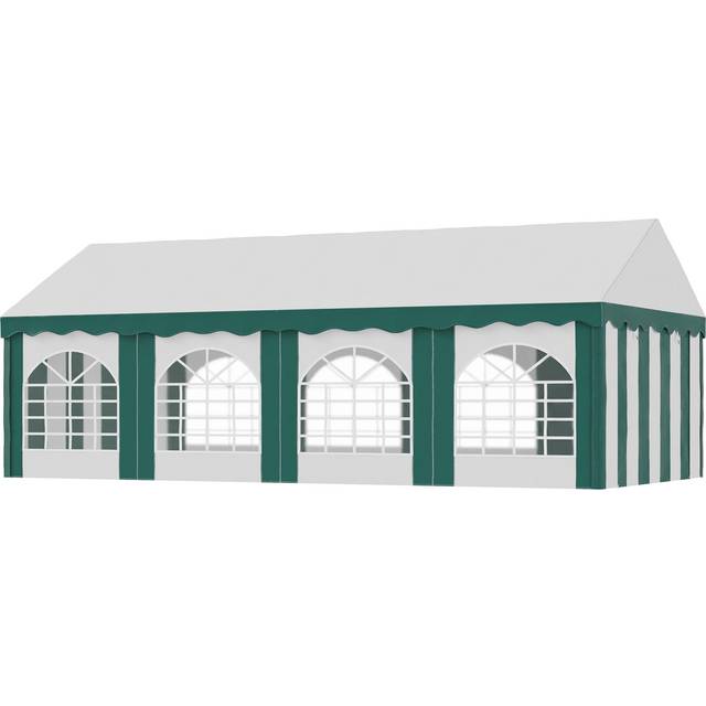 Outsunny 8 X 4M Marquee Gazebo Party Tent With Sides And Double Doors, Green