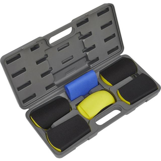 6 Piece Hook and Loop Sanding Block Kit - Hook and Loop Surfaces - Resilient - Multi - One Size